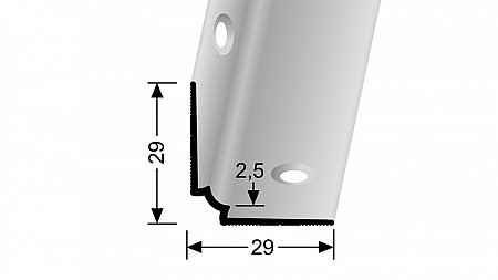 Schodový vnitřní profil pro krytiny do 2,5 mm (šroubovací) | Küberit 870 IW
