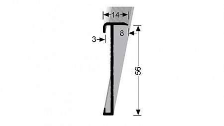Schodový profil 14 x 56 mm pro krytiny do 3 mm (šroubovací) | Küberit 846