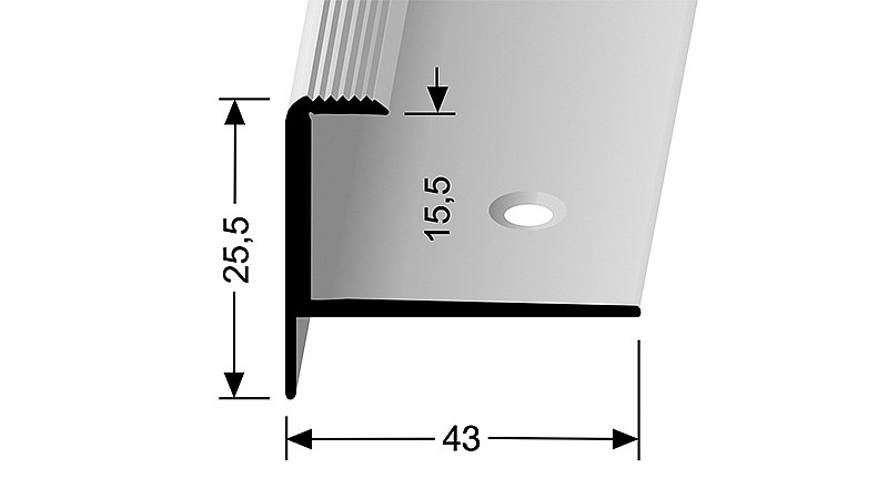 Schodový profil pro krytiny do 15,5 mm (šroubovací) | Küberit 813