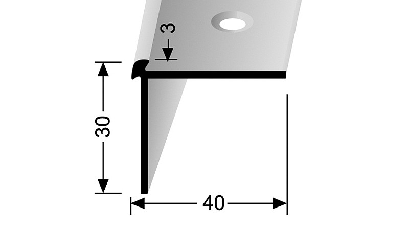 Schodový profil pro krytiny do 3 mm (šroubovací) | Küberit 871
