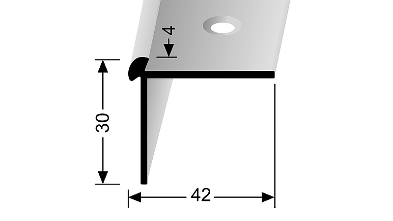 Schodový profil pro krytiny do 4 mm (šroubovací) | Küberit 872