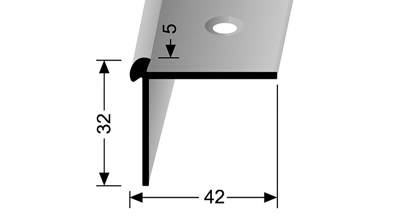 Schodový profil pro krytiny do 5 mm (šroubovací) | Küberit 873