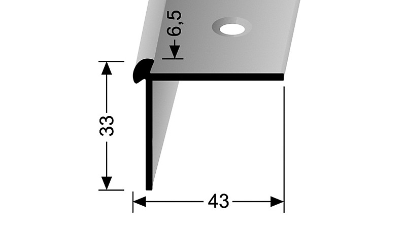 Schodový profil pro krytiny do 6,5 mm (šroubovací) | Küberit 874