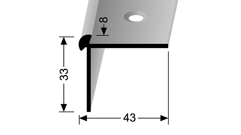 Schodový profil pro krytiny do 8 mm (šroubovací) | Küberit 875