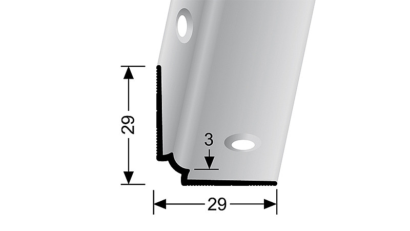 Schodový vnitřní profil pro krytiny do 3 mm (šroubovací) | Küberit 871 IW