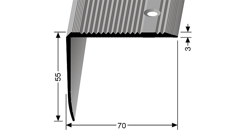 Schodový profil 70 x 55 mm (šroubovací) | Küberit 530