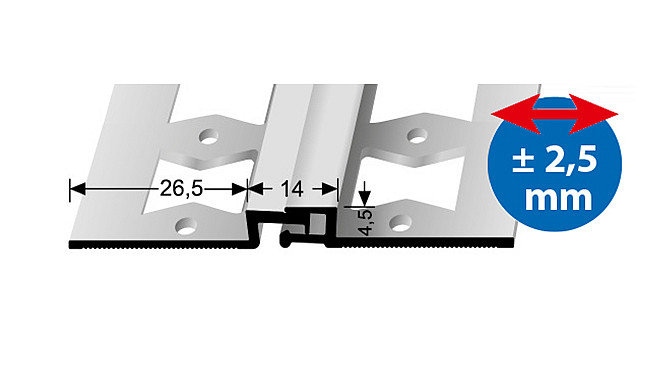 Dilatační profil pro krytiny do 4,5 mm (šroubovací) | Küberit 318 G