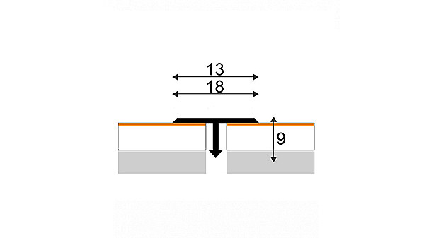 Spárovací T profil 13 / 18 mm (pro tvarování ohýbacím nářadím)