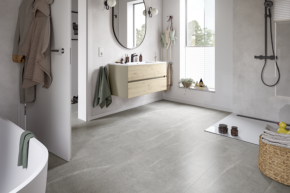 EGGER E-motion aqua plus Mramor candela světlešedý ELF243
