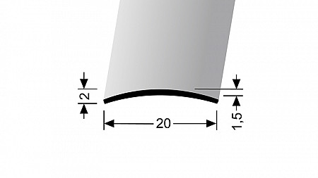 Přechodový profil 20 mm, oblý (nevrtaný) | Küberit 458 U