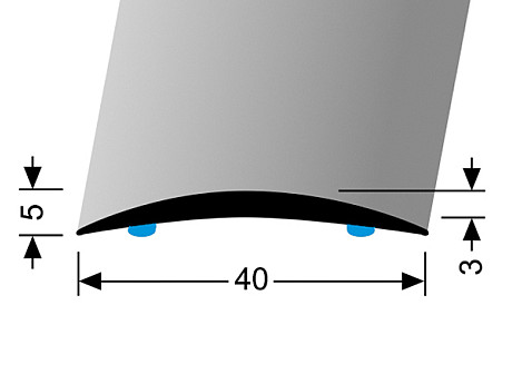 Přechodový profil 40 mm, oblý (samolepící) | nivelace 0 - 6 mm | Küberit 462 SK