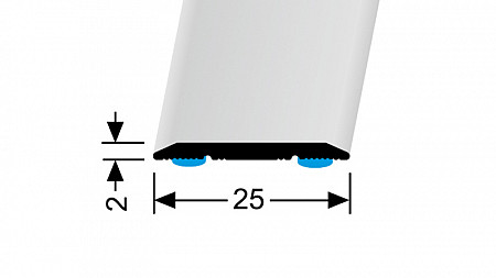 Přechodový profil 25 mm, plochý (samolepící) | Küberit 442, 442 SK