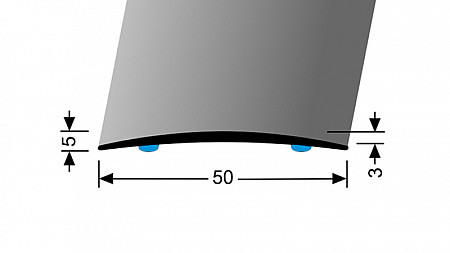 Přechodový profil 50 mm, oblý (samolepící) | nivelace 0 - 5 mm | Küberit 463 SK