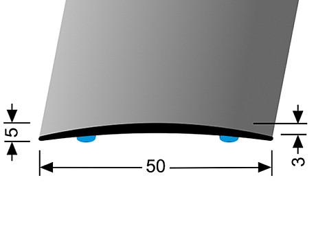 Přechodový profil 50 mm, oblý (samolepící) | nivelace 0 - 5 mm | Küberit 463 SK