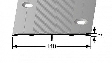 Přechodový profil 140 mm, plochý (šroubovací) | Küberit 470 S