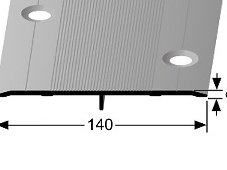 Přechodový profil 140 mm, plochý (šroubovací) | Küberit 470 S