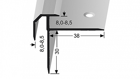 Schodový profil pro krytiny do 8,5 mm (šroubovací) | Küberit 838