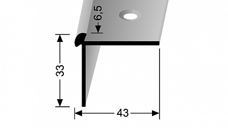 Schodový profil pro krytiny do 6,5 mm (šroubovací) | Küberit 874