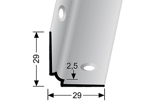 Schodový vnitřní profil pro krytiny do 2,5 mm (šroubovací) | Küberit 870 IW