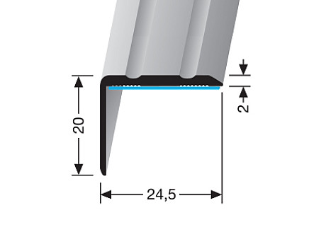 Schodový profil 24,5 x 20 mm (samolepící) | Küberit 235 SK SBS