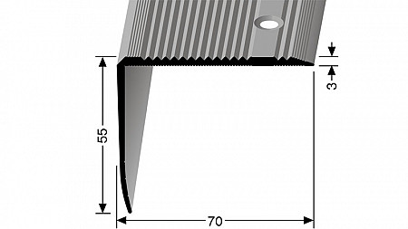 Schodový profil 70 x 55 mm (šroubovací) | Küberit 530