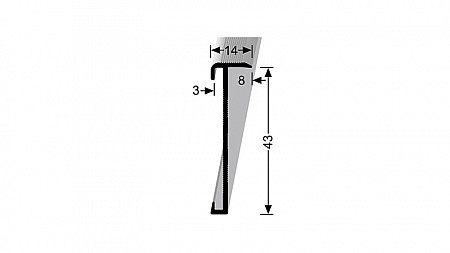 Schodový profil 14 x 43 mm pro krytiny do 3 mm (šroubovací) | Küberit 845