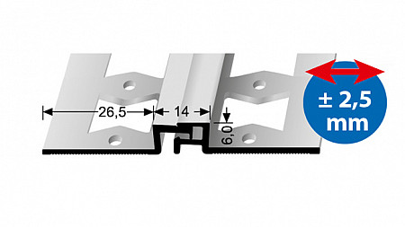 Dilatační profil pro krytiny do 6 mm (šroubovací) | Küberit 319 G