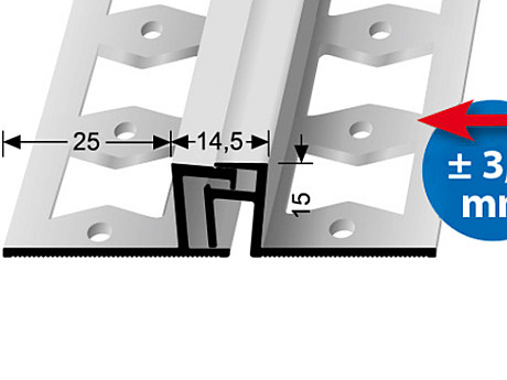 Dilatační profil pro krytiny do 15 mm (šroubovací) | Küberit 324 G