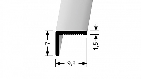 Ukončovací stěnový profil 9,2 x 7 mm (nevrtaný) | Küberit 279 U