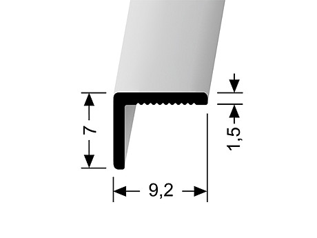 Ukončovací stěnový profil 9,2 x 7 mm (nevrtaný) | Küberit 279 U