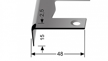 Schodový profil pro krytiny do 6 mm (pro snadné ohýbání)