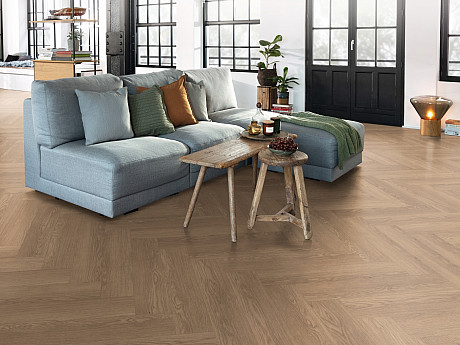 EGGER Nature sense herringbone 32 Dub baronia hnědý EL2134