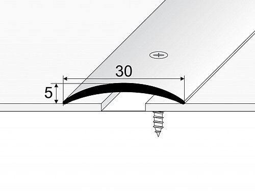 Přechodový profil 30 mm, oblý (šroubovací) | nivelace 0 - 3 mm