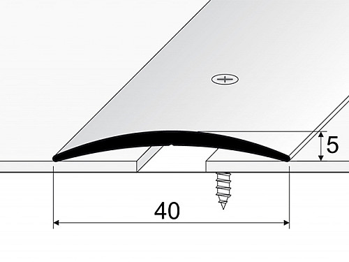 Přechodový profil 40 mm, oblý (šroubovací) | nivelace 0 - 6 mm