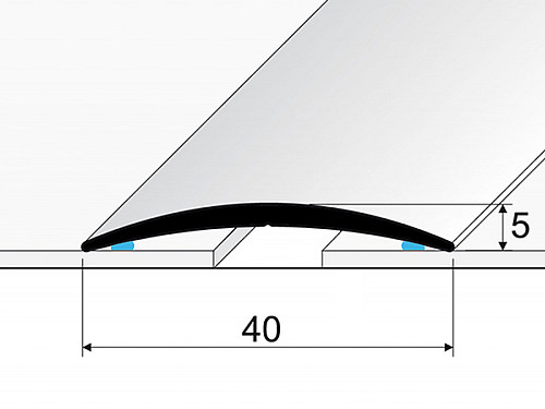 Přechodový profil 40 mm, oblý (samolepící) | nivelace 0 - 6 mm