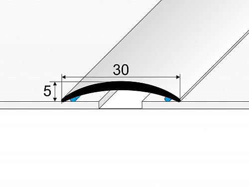 Přechodový profil 30 mm, oblý (samolepící) | nivelace 0 - 3 mm