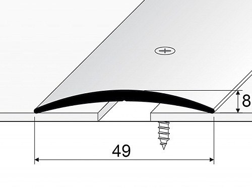 Přechodový profil 49 mm, oblý (šroubovací) | nivelace 0 - 5 mm