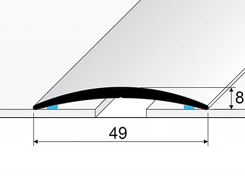 Přechodový profil 49 mm, oblý (samolepící) | nivelace 0 - 5 mm