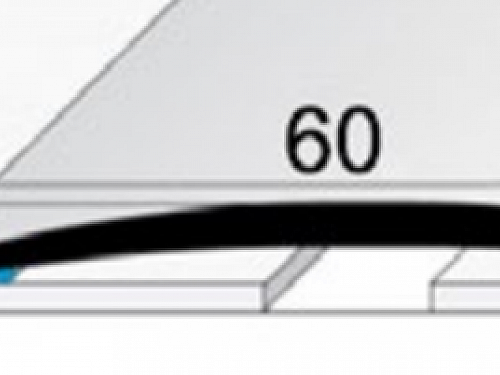 Přechodový profil 60 mm, oblý (samolepící) | nivelace 0 - 5 mm