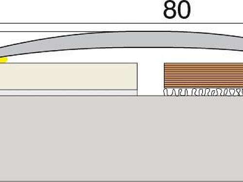 Přechodový profil 80 mm, oblý (samolepící) | nivelace 0 - 5 mm