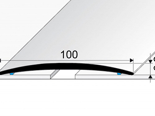 Přechodový profil 100 mm, oblý (samolepící) | nivelace 0 - 7 mm
