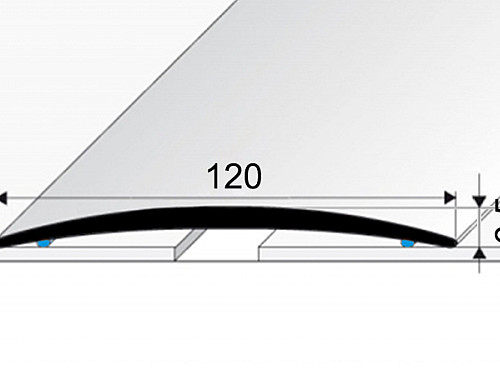 Přechodový profil 120 mm, oblý (samolepící) | nivelace 0 - 10 mm