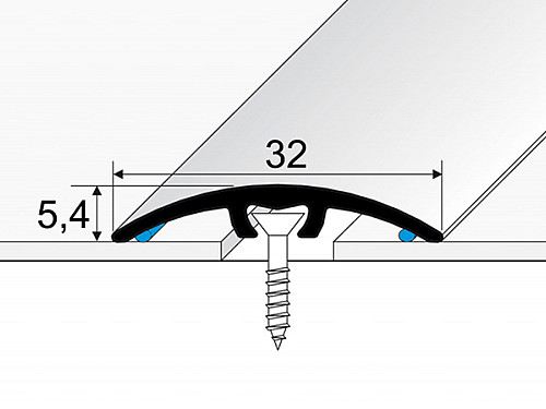 Přechodový profil 32 mm, oblý (narážecí) | nivelace 0 - 5 mm