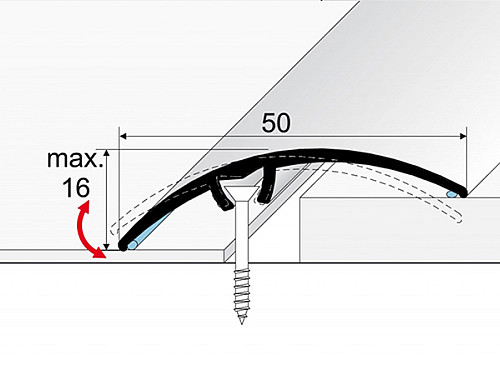 Přechodový profil 50 mm, oblý (narážecí) | nivelace 0 - 16 mm