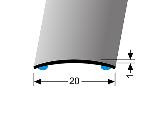 Přechodový profil 20 mm, oblý (samolepící) | Küberit 471 SK