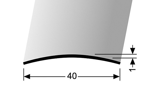 Přechodový profil 40 mm, oblý (nevrtaný) | Küberit 454 U