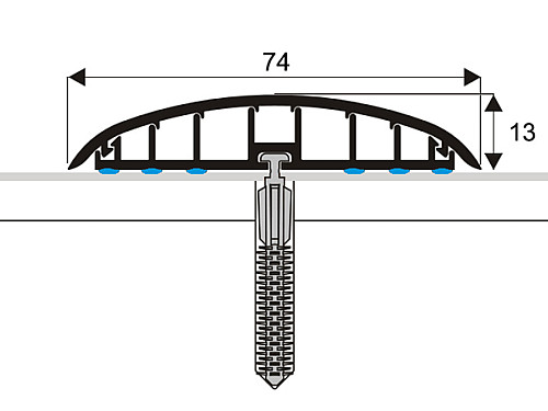 Přechodový profil 74 mm, oblý (samolepící narážecí) | pro vedení kabelů