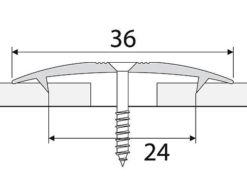Přechodový spojovací profil 36 mm, oblý (šroubovací)