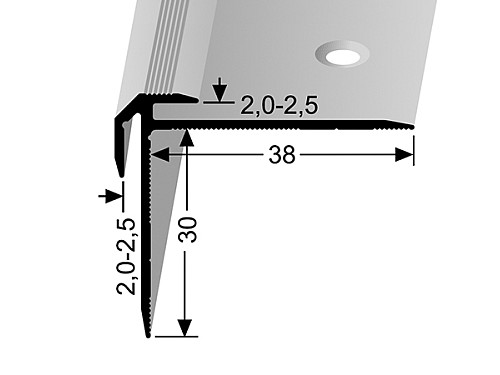 Schodový profil pro krytiny do 2,5 mm (šroubovací) | Küberit 832