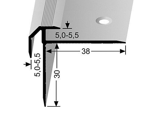 Schodový profil pro krytiny do 5,5 mm (šroubovací) | Küberit 835